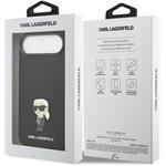Karl Lagerfeld Liquid Silicone Metal Ikonik kryt pre iPhone Air, čierny