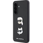 Karl Lagerfeld Liquid Silicone Metal Karl and Choupette kryt pre Samsung Galaxy A37, čierny