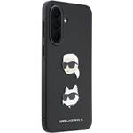 Karl Lagerfeld Liquid Silicone Metal Karl and Choupette kryt pre Samsung Galaxy A37, čierny