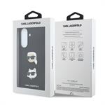 Karl Lagerfeld Liquid Silicone Metal Karl and Choupette kryt pre Samsung Galaxy A37, čierny