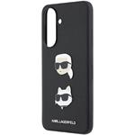 Karl Lagerfeld Liquid Silicone Metal Karl and Choupette kryt pre Samsung Galaxy A57, čierny