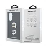 Karl Lagerfeld Liquid Silicone Metal Karl and Choupette kryt pre Samsung Galaxy A57, čierny