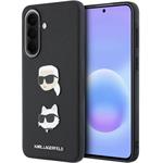 Karl Lagerfeld Liquid Silicone Metal Karl and Choupette kryt pre Samsung Galaxy A57, čierny