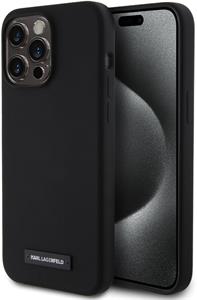 Karl Lagerfeld Liquid Silicone Plaque MagSafe kryt pre iPhone 15 Pro Max, čierny