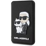 Karl Lagerfeld MagSafe Karl a Choupette puzdro na karty, čierne