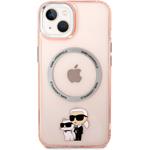 Karl Lagerfeld MagSafe kryt IML Karl a Choupette NFT pre iPhone 14 Plus, ružový