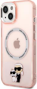 Karl Lagerfeld MagSafe kryt IML Karl a Choupette NFT pre iPhone 14 Plus, ružový