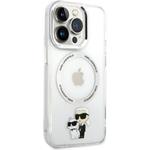 Karl Lagerfeld MagSafe kryt IML Karl a Choupette NFT pre iPhone 14 Pro Max, transparentný