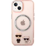 Karl Lagerfeld MagSafe kryt Karl a Choupette pre iPhone 14 Plus, ružový