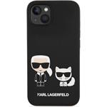 Karl Lagerfeld MagSafe kryt Liquid Silicone Karl a Choupette pre iPhone 14, čierny