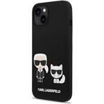 Karl Lagerfeld MagSafe kryt Liquid Silicone Karl a Choupette pre iPhone 14, čierny