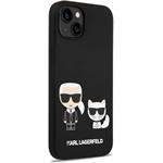 Karl Lagerfeld MagSafe kryt Liquid Silicone Karl a Choupette pre iPhone 14 Plus, čierny