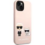 Karl Lagerfeld MagSafe kryt Liquid Silicone Karl a Choupette pre iPhone 14 Plus, ružový