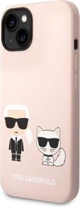 Karl Lagerfeld MagSafe kryt Liquid Silicone Karl a Choupette pre iPhone 14 Plus, ružový