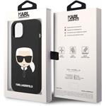 Karl Lagerfeld MagSafe kryt Liquid Silicone Karl Head pre iPhone 14 Plus, čierny