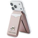 Karl Lagerfeld Mirror MagSafe Cardslot peňaženka so stojanom, ružová