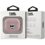 Karl Lagerfeld PU Embossed Choupette Head puzdro pre AirPods 3, ružové