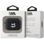 Karl Lagerfeld PU Embossed Choupette Head puzdro pre AirPods Pro 2, čierne