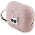 Karl Lagerfeld PU Embossed Choupette Head puzdro pre AirPods Pro 2, ružové