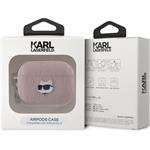 Karl Lagerfeld PU Embossed Choupette Head puzdro pre AirPods Pro 2, ružové