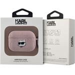 Karl Lagerfeld PU Embossed Choupette Head puzdro pre AirPods Pro, ružové