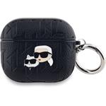 Karl Lagerfeld PU Embossed Karl and Choupette Heads puzdro pre AirPods 3, čierne