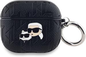 Karl Lagerfeld PU Embossed Karl and Choupette Heads puzdro pre AirPods 3, čierne