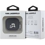 Karl Lagerfeld PU Embossed Karl and Choupette Heads puzdro pre AirPods 4, čierne