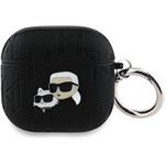 Karl Lagerfeld PU Embossed Karl and Choupette Heads puzdro pre AirPods 4, čierne