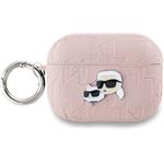 Karl Lagerfeld PU Embossed Karl and Choupette Heads puzdro pre AirPods Pro 2, ružové