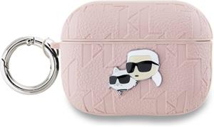 Karl Lagerfeld PU Embossed Karl and Choupette Heads puzdro pre AirPods Pro 2, ružové