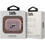 Karl Lagerfeld PU Embossed Karl and Choupette Heads puzdro pre AirPods Pro, ružové