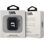 Karl Lagerfeld PU Embossed Karl Head puzdro pre AirPods 1/2, čierne