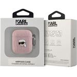 Karl Lagerfeld PU Embossed Karl Head puzdro pre AirPods 1/2, ružové