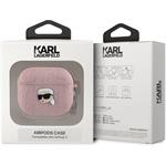Karl Lagerfeld PU Embossed Karl Head puzdro pre AirPods 3, ružové