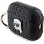 Karl Lagerfeld PU Embossed Karl Head puzdro pre AirPods Pro 2, čierne