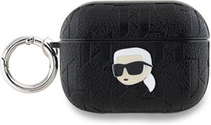 Karl Lagerfeld PU Embossed Karl Head puzdro pre AirPods Pro 2, čierne