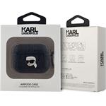 Karl Lagerfeld PU Embossed Karl Head puzdro pre AirPods Pro, čierne