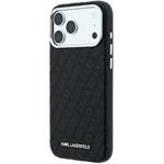 Karl Lagerfeld PU Grained Allover Semi Wrap Magsafe kryt pre iPhone 18 Pro, čierny