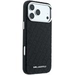 Karl Lagerfeld PU Grained Allover Semi Wrap Magsafe kryt pre iPhone 18 Pro, čierny