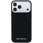 Karl Lagerfeld PU Grained Allover Semi Wrap Magsafe kryt pre iPhone 18 Pro Max, čierny