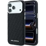 Karl Lagerfeld PU Grained Allover Semi Wrap Magsafe kryt pre iPhone 18 Pro Max, čierny