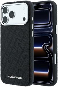 Karl Lagerfeld PU Grained Allover Semi Wrap Magsafe kryt pre iPhone 18 Pro Max, čierny