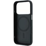 Karl Lagerfeld PU Grained K&CH Heads Ring Stand Magsafe kryt pre iPhone 18 Pro Max, čierny