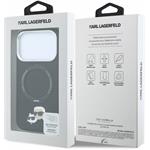 Karl Lagerfeld PU Grained K&CH Heads Ring Stand Magsafe kryt pre iPhone 18 Pro Max, čierny