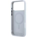 Karl Lagerfeld PU Grained K&CH Heads Ring Stand Magsafe kryt pre iPhone 18 Pro Max, sivý