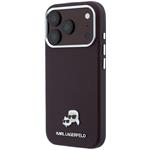 Karl Lagerfeld PU Grained Semi Wrap K&CH Heads Magsafe kryt pre iPhone 18 Pro, Burgundy
