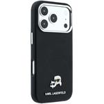 Karl Lagerfeld PU Grained Semi Wrap K&CH Heads Magsafe kryt pre iPhone 18 Pro, čierny
