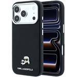 Karl Lagerfeld PU Grained Semi Wrap K&CH Heads Magsafe kryt pre iPhone 18 Pro, čierny