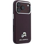 Karl Lagerfeld PU Grained Semi Wrap K&CH Heads Magsafe kryt pre iPhone 18 Pro Max, Burgundy
